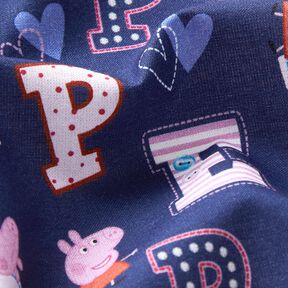 Popelina de algodão Peppa Pig Letras do alfabeto Tecido sob licença | ABC Ltd – índigo, 