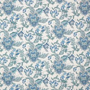 Tecido para decoração Lona Ornamentos florais orientais 280 cm – branco/azul, 