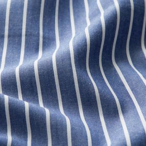 Tecido de algodão Riscas – azul ganga/branco, 