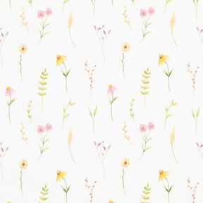Jersey de algodão Flores dos prados em aguarela Impressão Digital – marfim/rosa embaçado, 