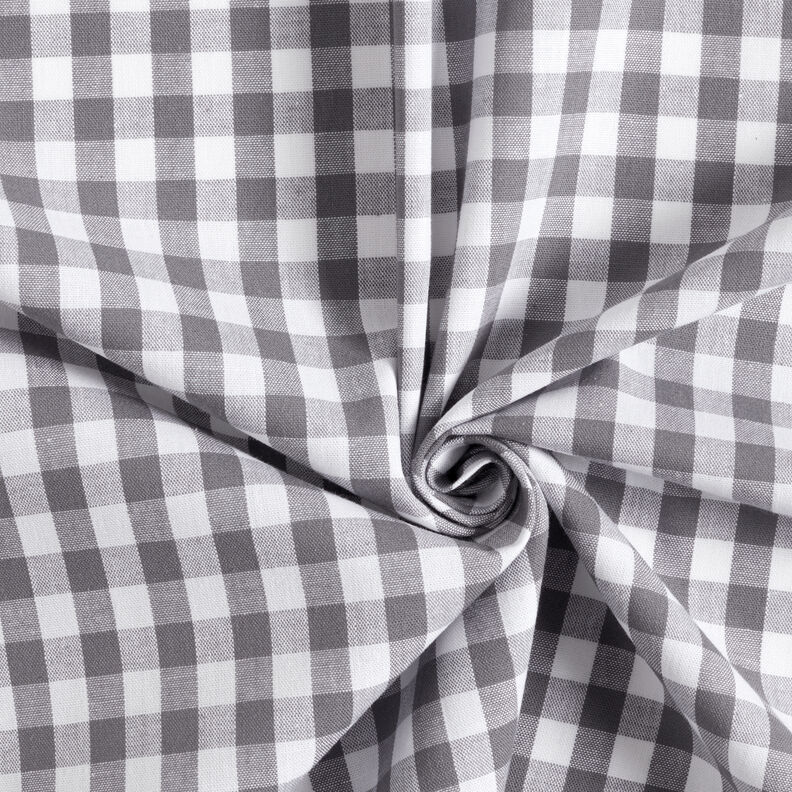 Tecido de algodão Xadrez Vichy 1 cm – cinzento-pérola/branco,  image number 3
