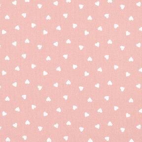 Corações espalhados de popeline de algodão orgânico – rosa embaçado, 
