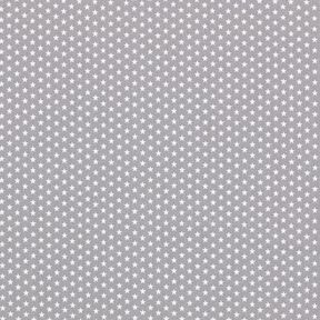 Popelina de algodão estrelas pequenas – cinzento/branco, 