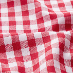 Tecido de algodão Xadrez Vichy 1 cm – vermelho/branco, 