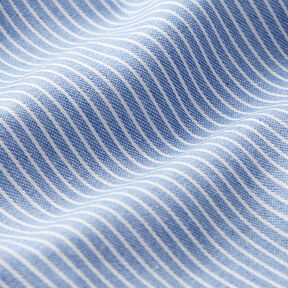 Tecido para blusas Mistura de algodão Riscas – azul claro/branco, 
