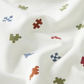 Jersey de algodão Peças de puzzle – branco sujo, 