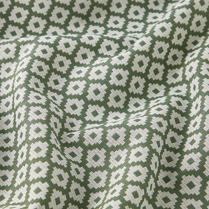 Tecido para exteriores jacquard Losangos – azeitona,  image number 2