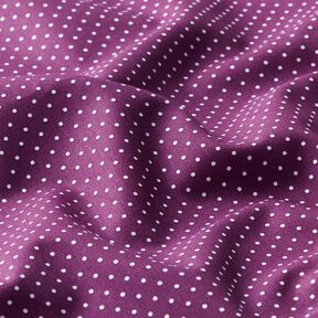 Popelina de algodão pintas pequenas – vermelho violeta médio/branco, 