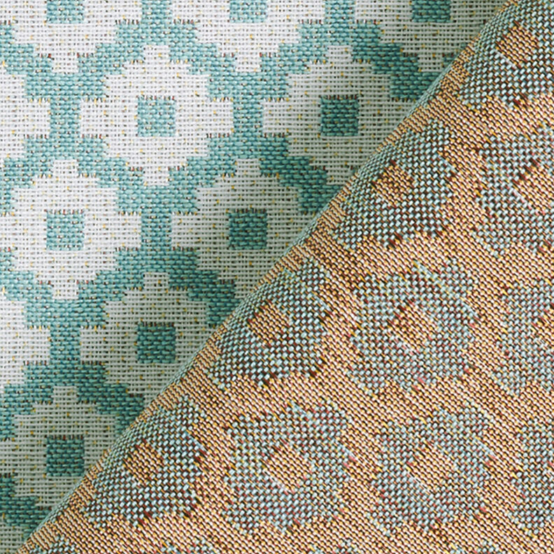 Tecido para exteriores jacquard Losangos – menta,  image number 4