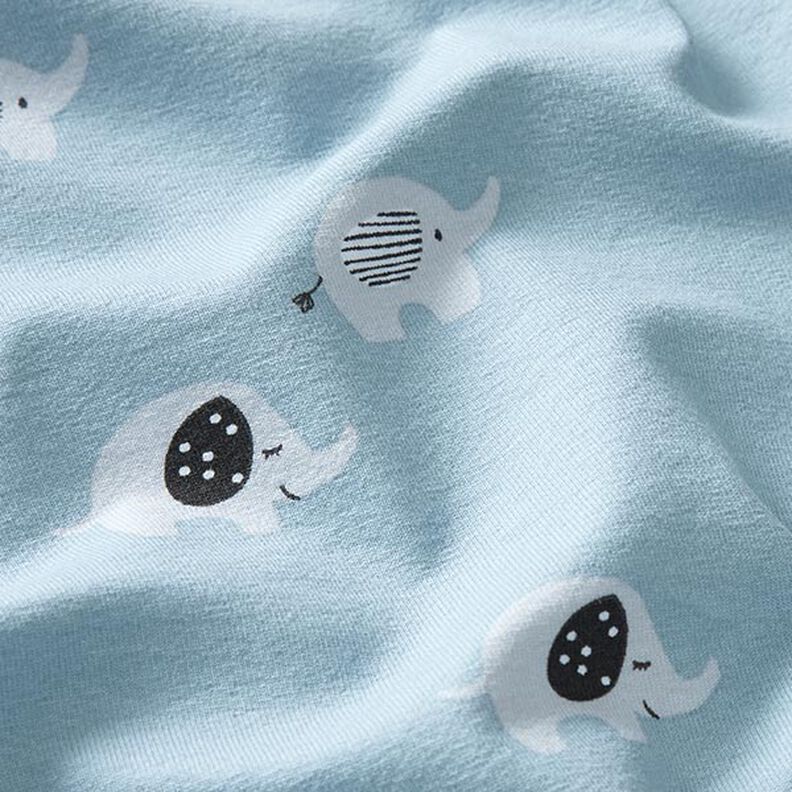 Jersey de algodão Elefantes bebés – azul claro,  image number 2