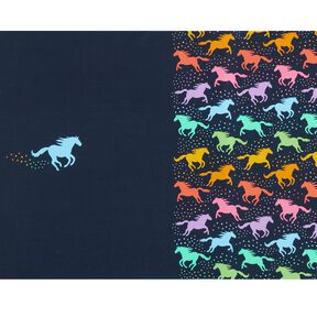 Jersey de algodão Barra Barra Dreamland Horses | Stoff&Liebe – azul-noite, 