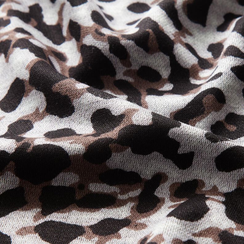 Jersey de viscose Estampado Leo pequeno – cor de chocolate/cinzento-prateado,  image number 2