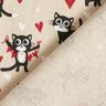 Tecido para decoração Meio linho Panamá Gatos apaixonados – natural/vermelho,  thumbnail number 4