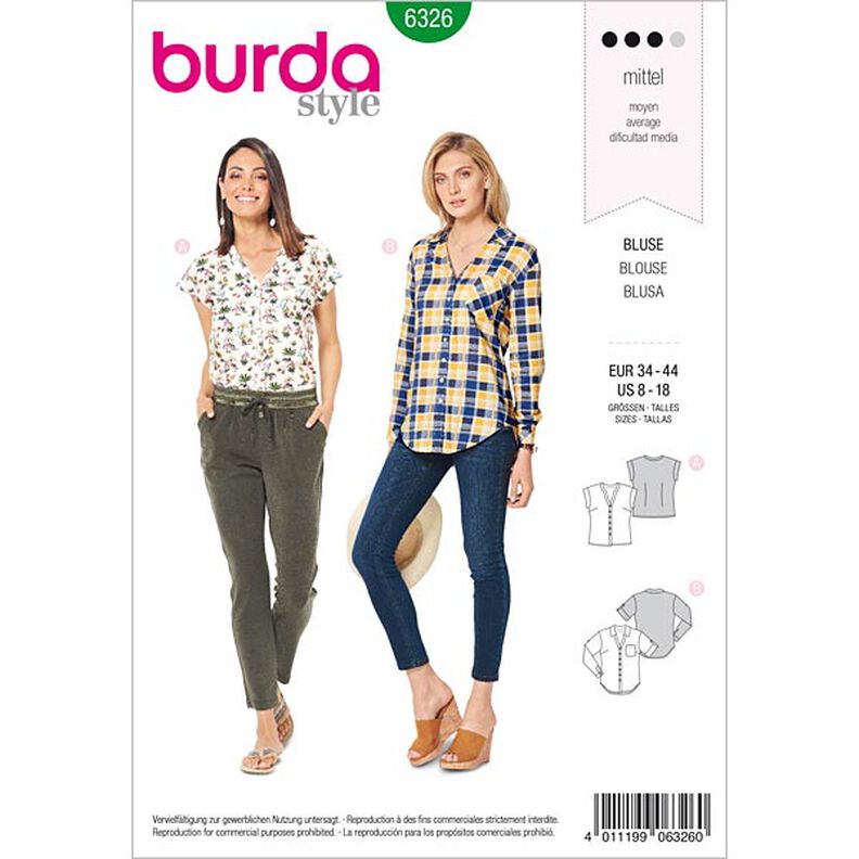 Camisa-blusa, Burda 6326 | 34 - 44,  image number 1