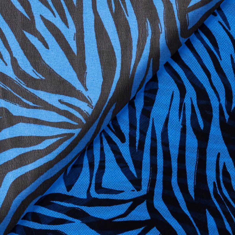 Chiffon Riscas de zebra – azul/preto,  image number 4