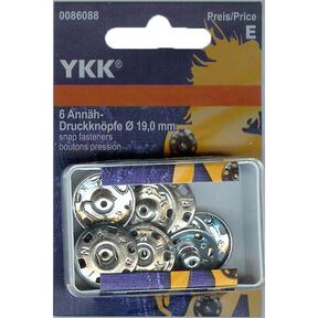 Botões metálicos de pressão para pegar 2 – prateado | YKK, 