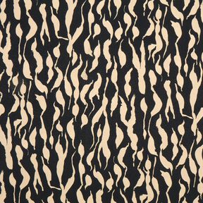 Tecido de viscose Padrão zebra abstrato – preto/bege claro, 