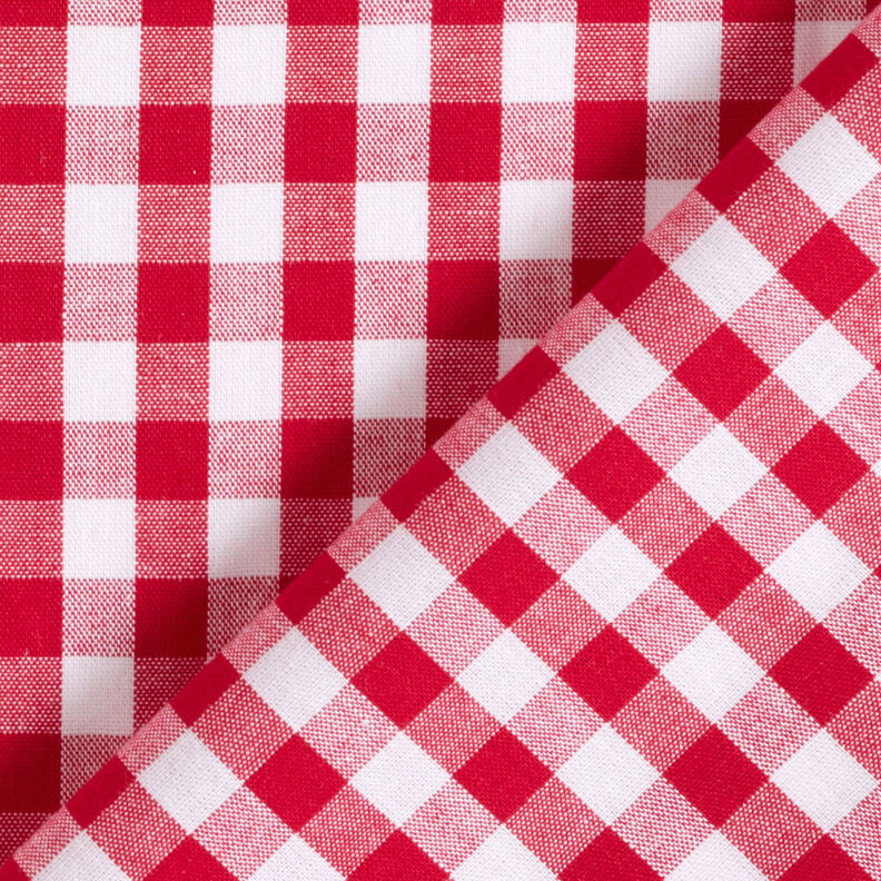 Tecido de algodão Xadrez Vichy 1 cm – vermelho/branco,  image number 4