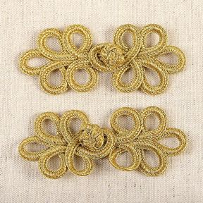 Fecho de guarnições [ 3 x 8 cm ] – dourado metálica, 