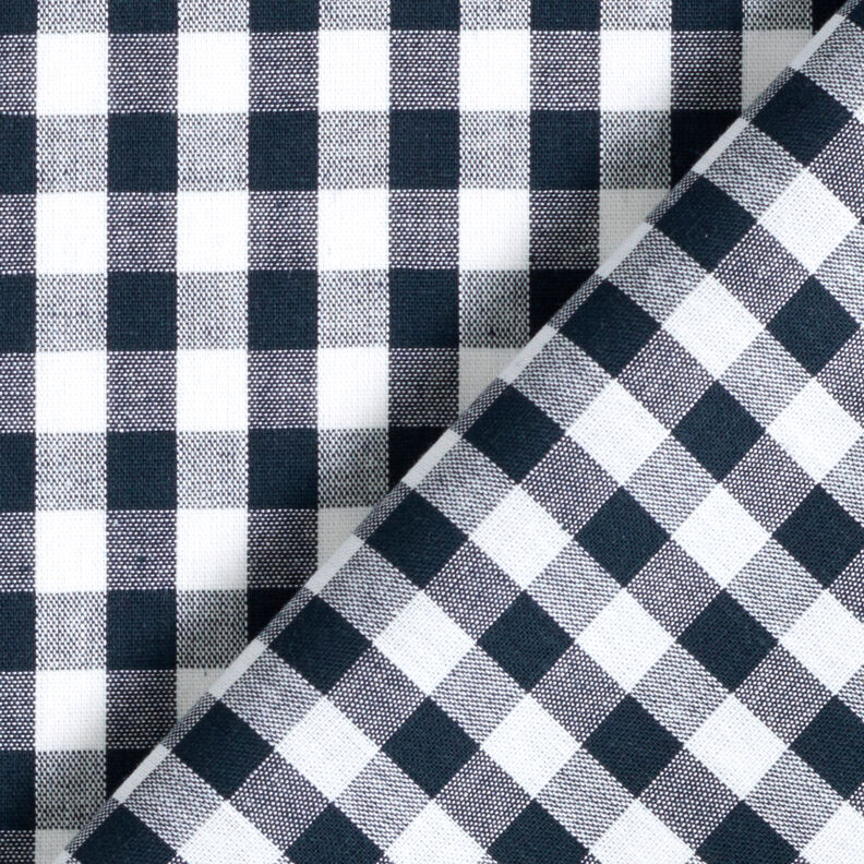 Tecido de algodão Xadrez Vichy 1 cm – preto azulado/branco,  image number 4