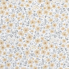 Tecido para decoração Cetim de algodão Mar floral – caju/branco, 