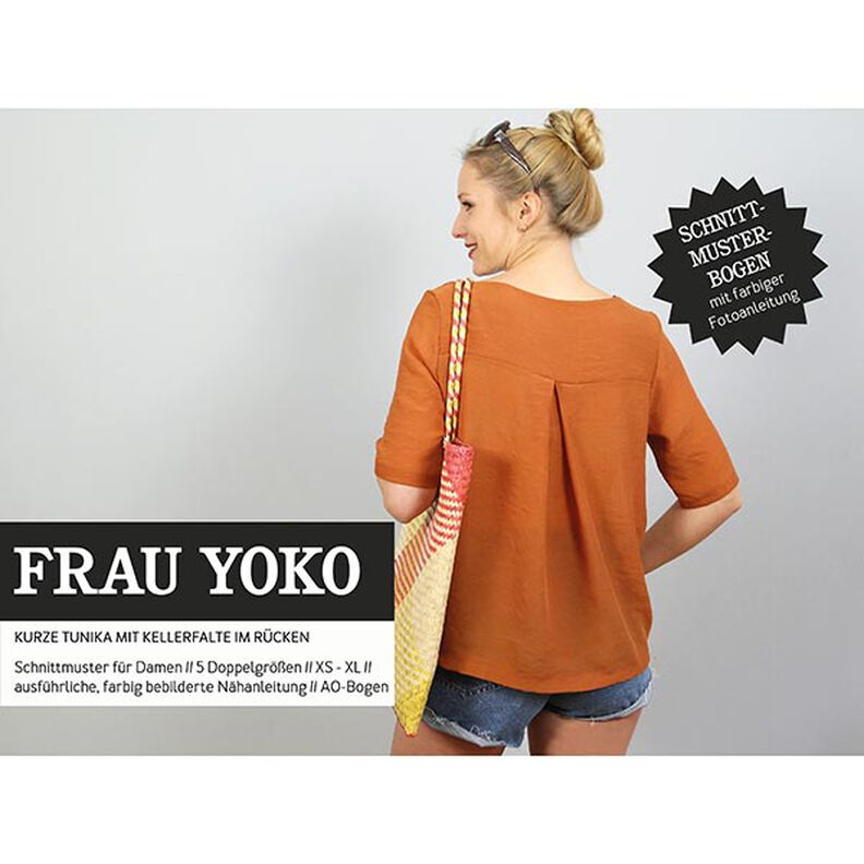 FRAU YOKO - Túnica curta com pregas invertidas nas costas, Studio Schnittreif | XS - XXL,  image number 1