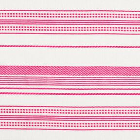 Tecido de algodão Riscas bordadas – branco sujo/pink, 