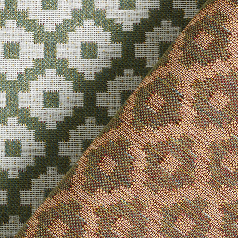 Tecido para exteriores jacquard Losangos – azeitona,  image number 4