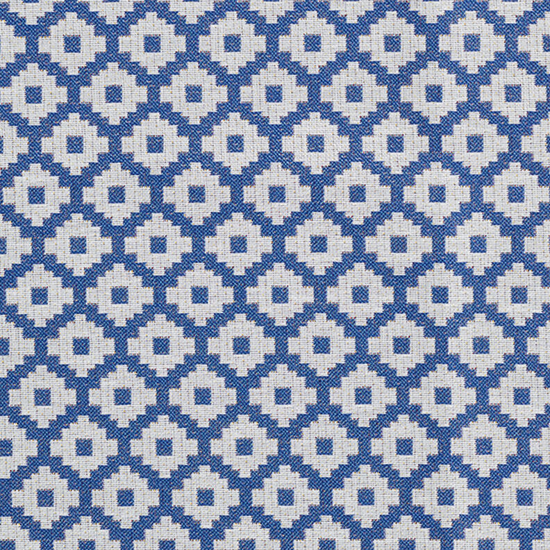 Tecido para exteriores jacquard Losangos – azul,  image number 1