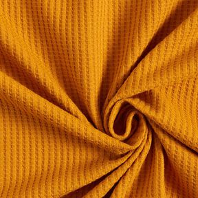 Jersey favos de algodão lisa – amarelo-caril, 