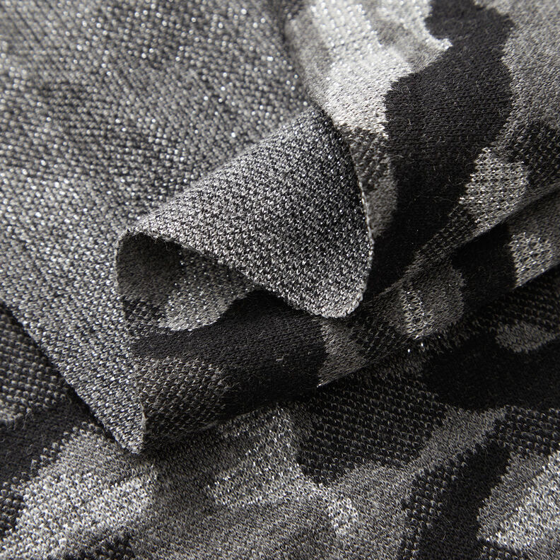 Malha Jacquard Camuflagem Metálico – preto/prata metálica,  image number 3