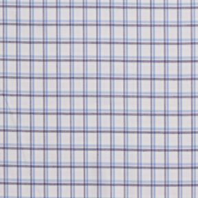 Tecido para camisas Xadrez misturado – branco/azul claro, 