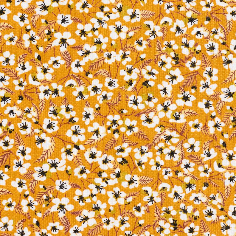 Algodão revestido Grande quantidade de flores – amarelo-caril/branco,  image number 1