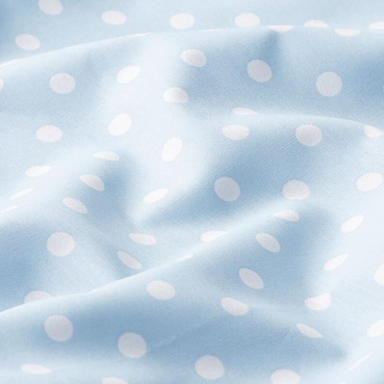 Popelina de algodão pintas grandes – azul claro/branco,  image number 2