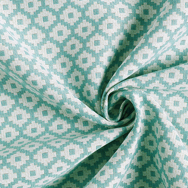 Tecido para exteriores jacquard Losangos – menta,  image number 3