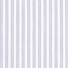 Tecido de algodão Riscas bicolores – branco/azul claro, 