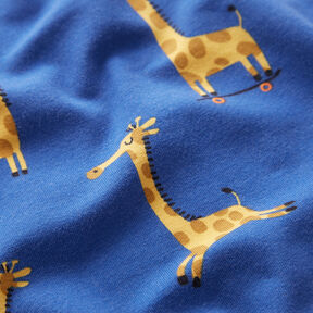 Jersey de algodão Girafas desportivas – azul real, 