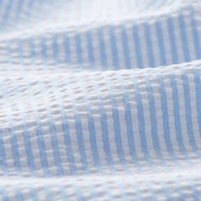 Anarruga Riscas de mistura de algodão – azul claro/branco sujo, 