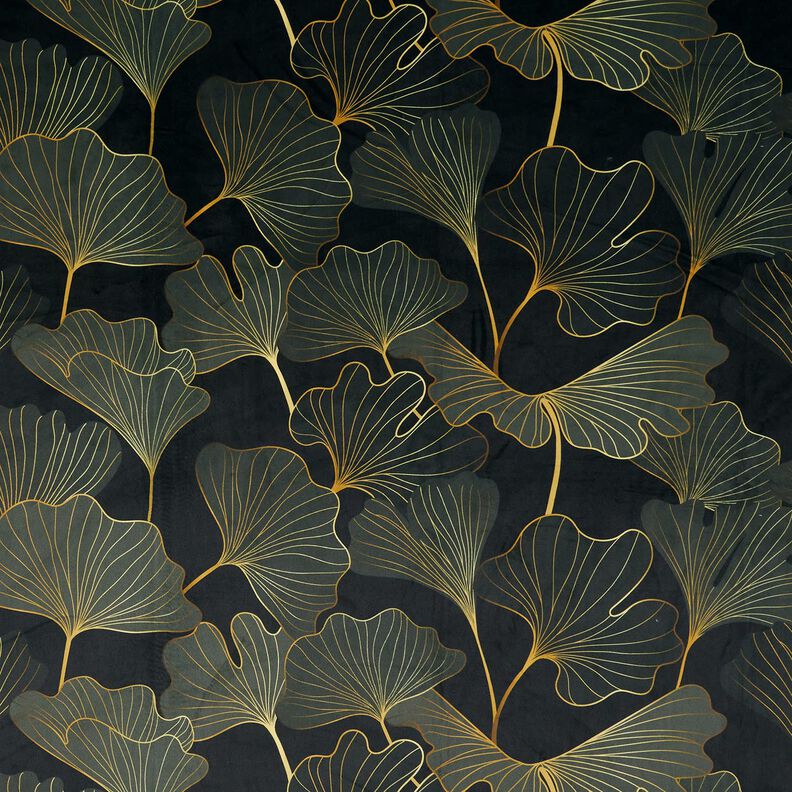 Veludo para decoração Ginkgo distinto – antracite/pinheiro escuro,  image number 1