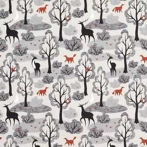 Sweatshirt cardada Animais da floresta abstratos Impressão Digital – cinzento-névoa, 